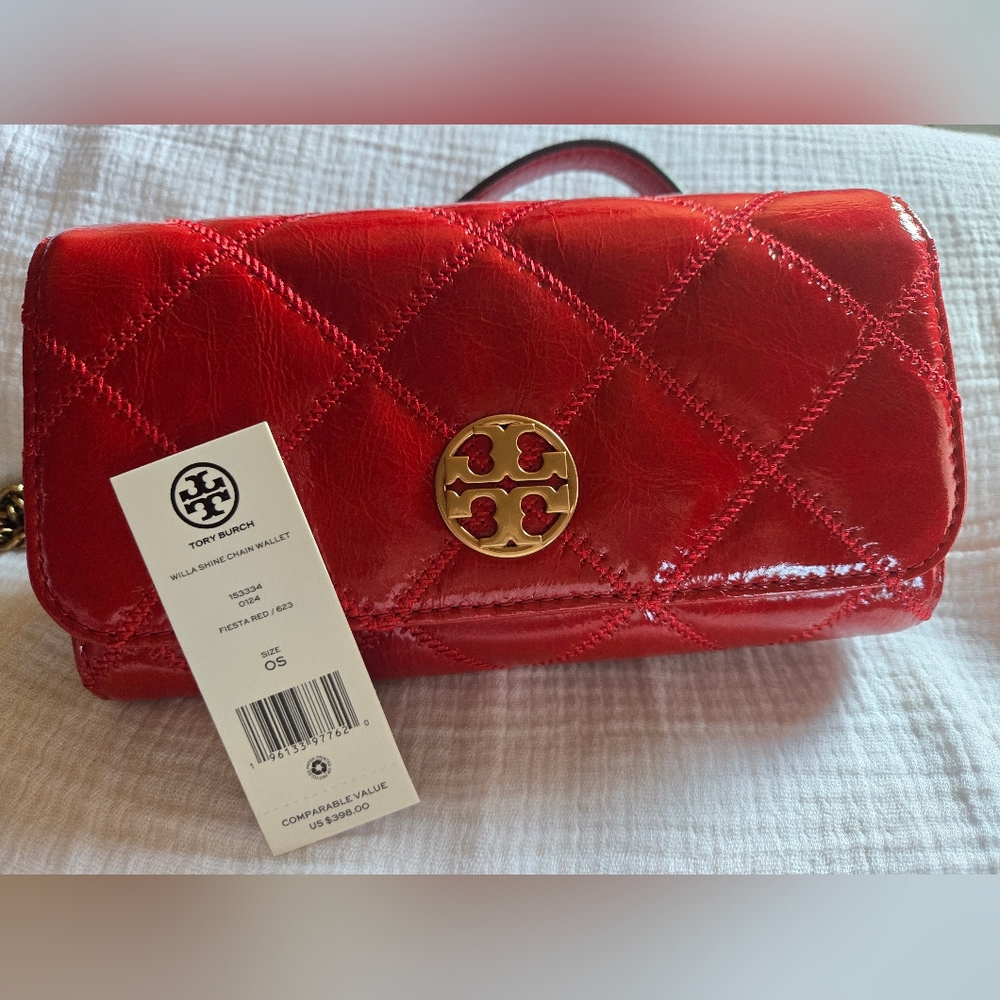 NWT Tory Burch Willa Shine Chain Wallet